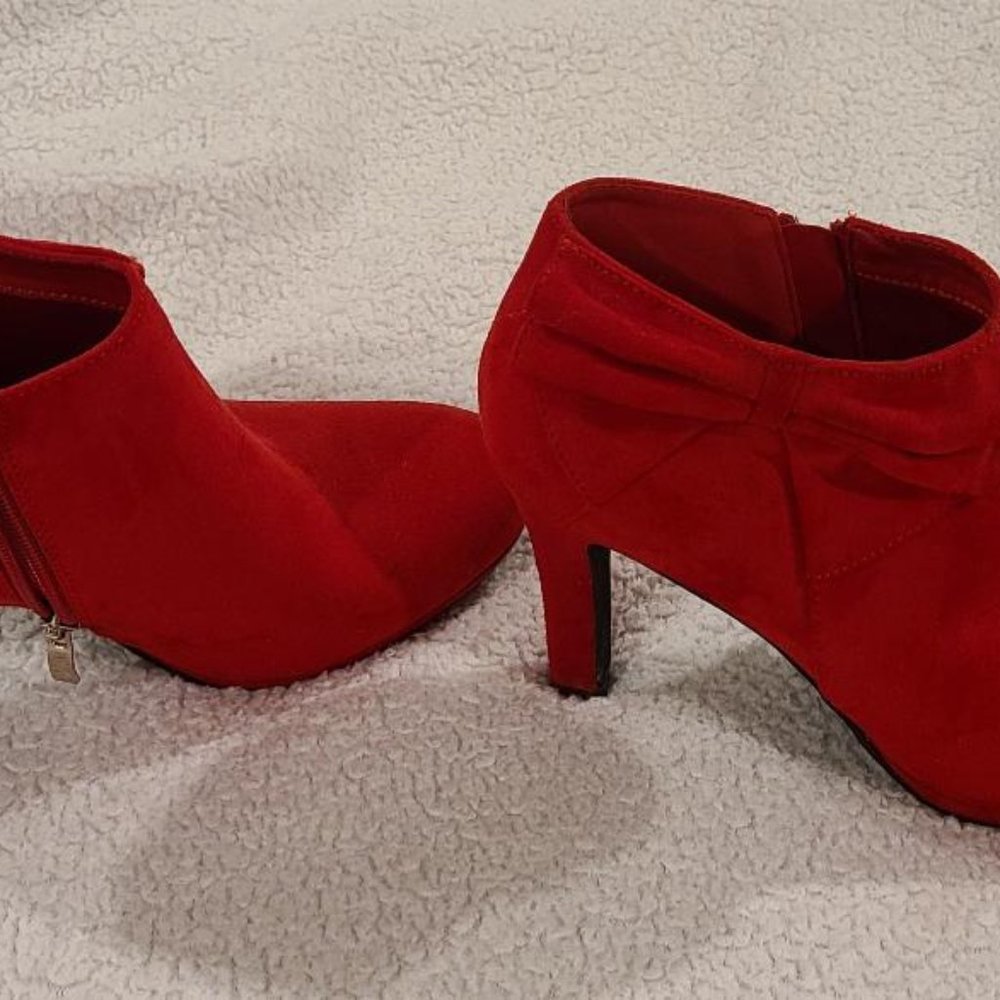 Red velvet booties